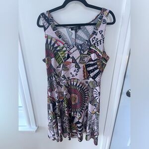 Multicolor Geometric Print Dress